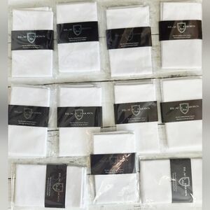 11 Men's White Black Brown 1826 Pocket Square Bundle BNWT 219.00 Retail